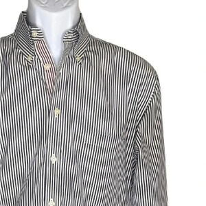 Paul Fredrick Men's Slim Fit Long Sleeve Pinstripe Dress Shirt | Size 16-34 |